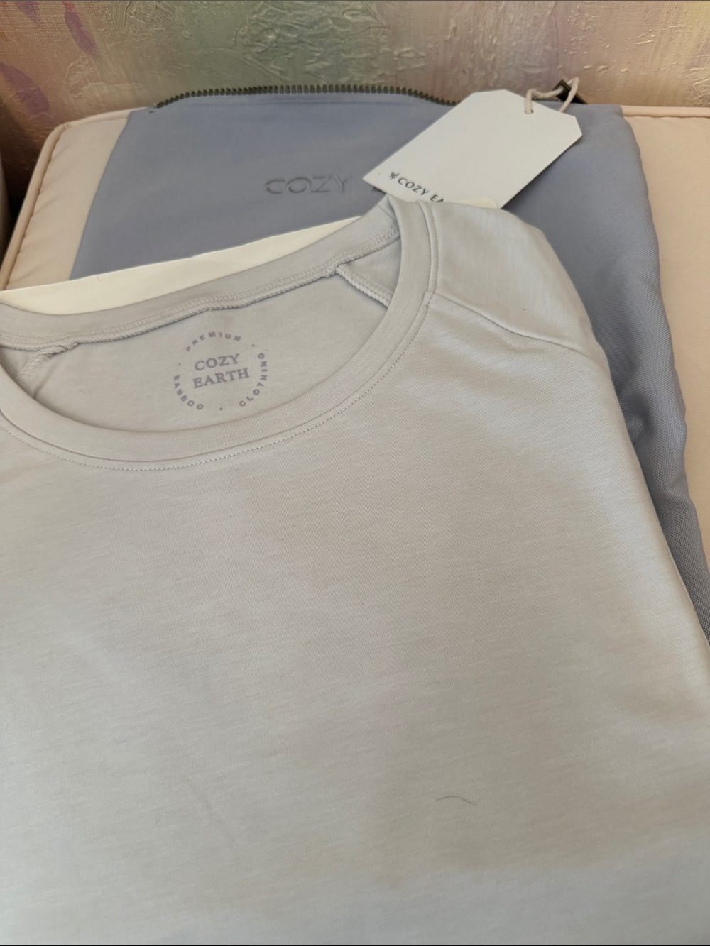 Cozy Earth Women’s Light Gray Crewneck pullover brushed Bamboo NWOT Sz Xl